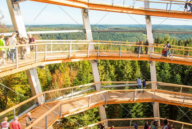 Aufstieg Baumwipfelpfad - Ausflugstipp Wandern Wellnesshotel Rothfuss in Bad Wildbad im Schwarzwald